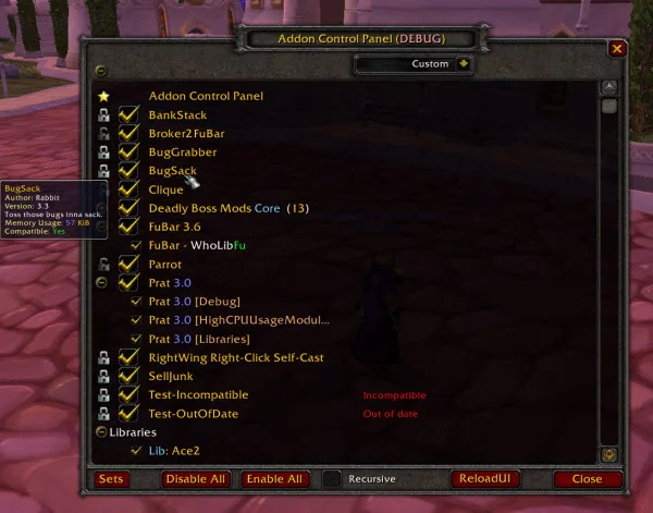 Addon Control Panel